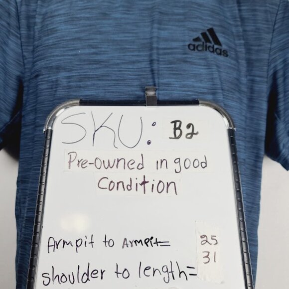 Adidas Men's Blue Aeroready Heather Crew-Neck Casual T-Shirt Size S - Picture 7 of 7